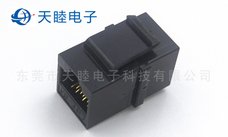 Cat6A全塑帶卡扣RJ45直通頭