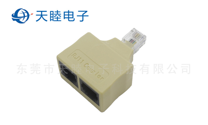 RJ11連接器 2PIN全塑電話公轉(zhuǎn)母轉(zhuǎn)接頭高清圖片