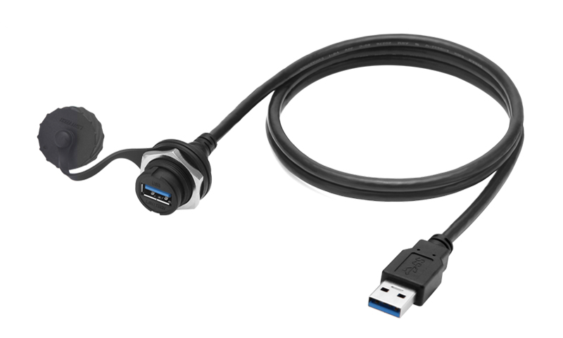 USB 3.0公轉(zhuǎn)母防水防塵金屬螺口 廠家直銷 客戶定制